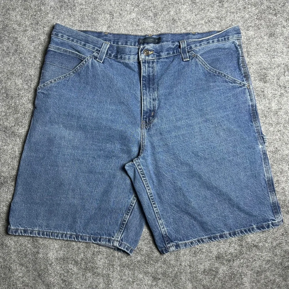 Faded Glory Mens Baggy Denim Carpenter Shorts Blue Skater Y2K 90s Size 40